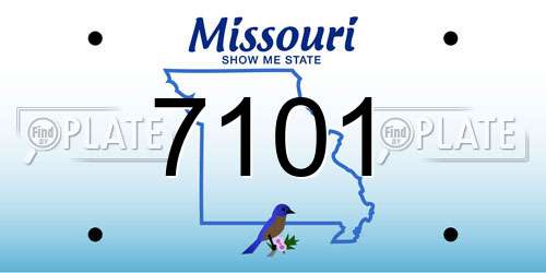7101 Missouri License Plate