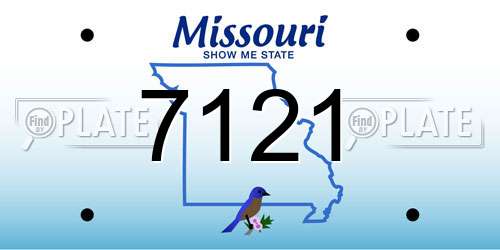 7121 Missouri License Plate