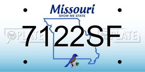 7122SF Missouri License Plate