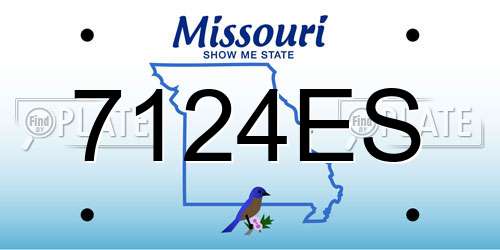 7124ES Missouri License Plate