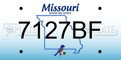 7127BF Missouri License Plate