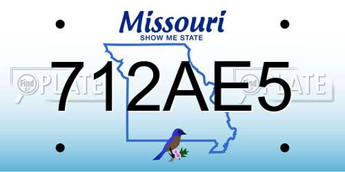 712AE5 Missouri License Plate