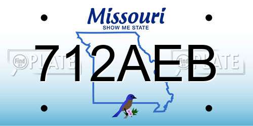 712AEB Missouri License Plate