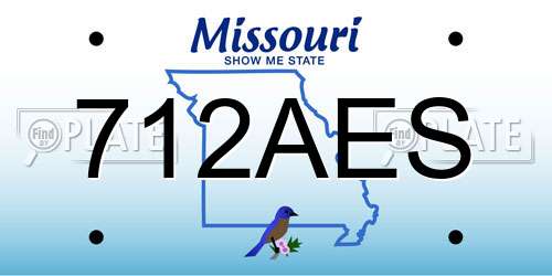 712AES Missouri License Plate