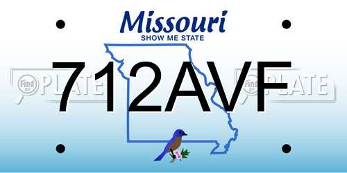 712AVF Missouri License Plate