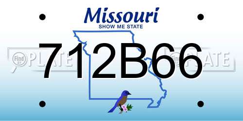 712B66 Missouri License Plate