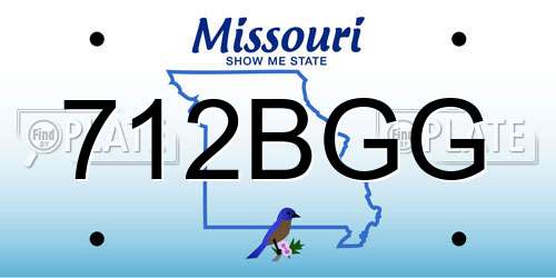 712BGG Missouri License Plate