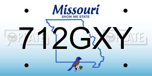712GXY Missouri License Plate