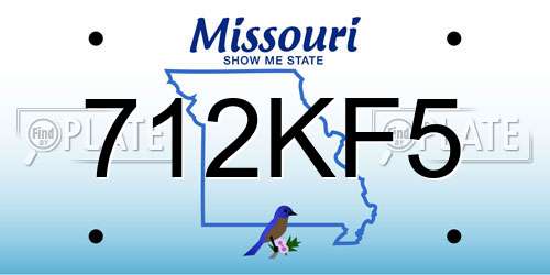 712KF5 Missouri License Plate