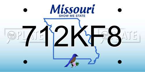 712KF8 Missouri License Plate