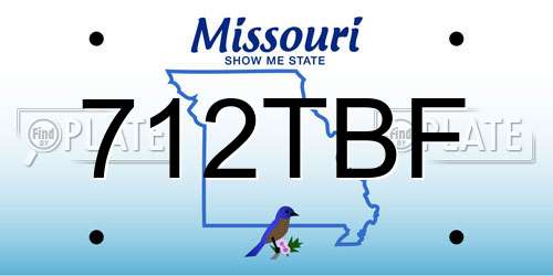 712TBF Missouri License Plate