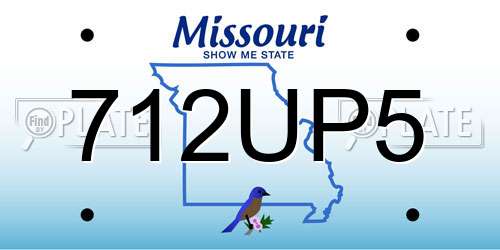 712UP5 Missouri License Plate