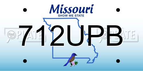712UPB Missouri License Plate