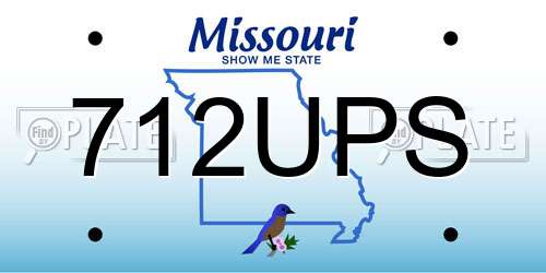 712UPS Missouri License Plate