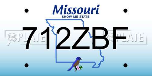 712ZBF Missouri License Plate