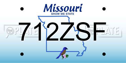 712ZSF Missouri License Plate