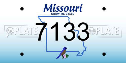 7133 Missouri License Plate