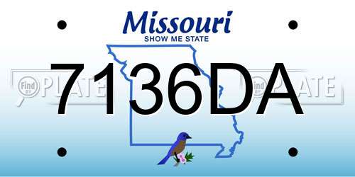 7136DA Missouri License Plate