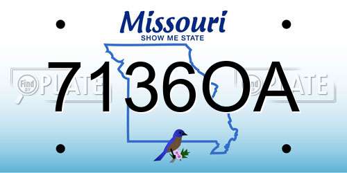 7136OA Missouri License Plate