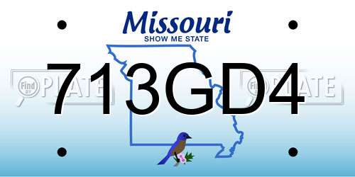 713GD4 Missouri License Plate