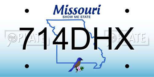 714DHX Missouri License Plate