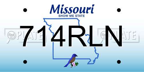 714RLN Missouri License Plate