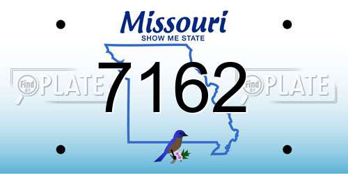 7162 Missouri License Plate