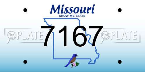 7167 Missouri License Plate