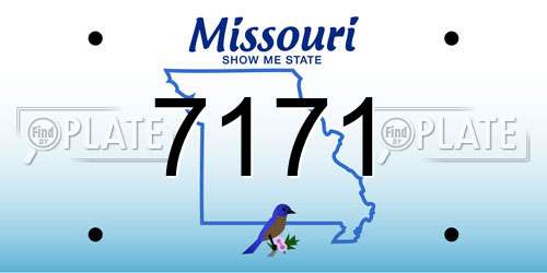 7171 Missouri License Plate