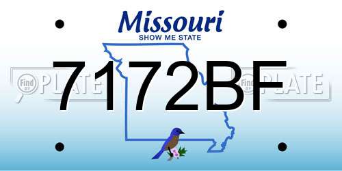 7172BF Missouri License Plate