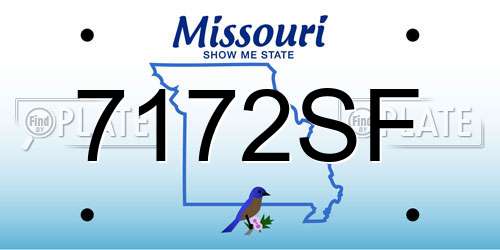 7172SF Missouri License Plate