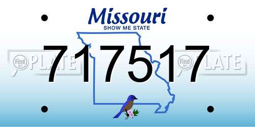 717517 Missouri License Plate
