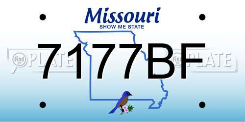 7177BF Missouri License Plate