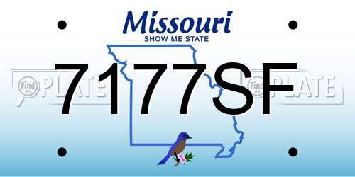 7177SF Missouri License Plate