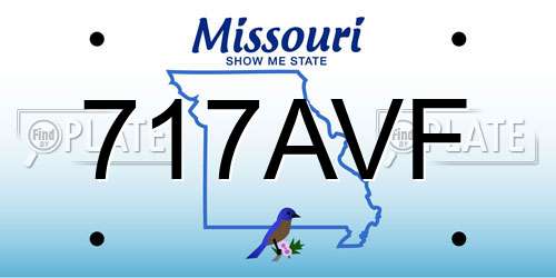 717AVF Missouri License Plate