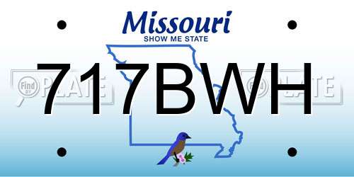 717BWH Missouri License Plate