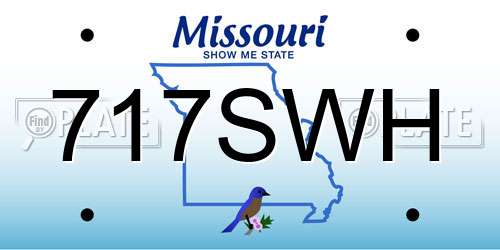 717SWH Missouri License Plate