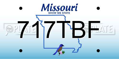 717TBF Missouri License Plate