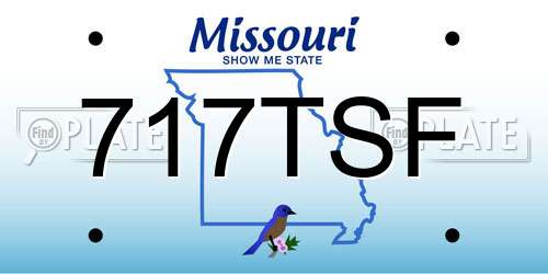 717TSF Missouri License Plate