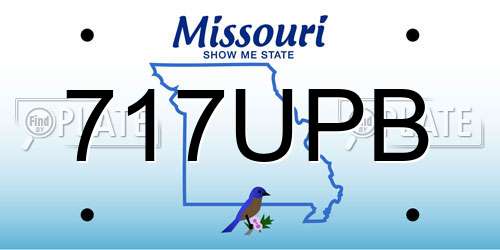 717UPB Missouri License Plate