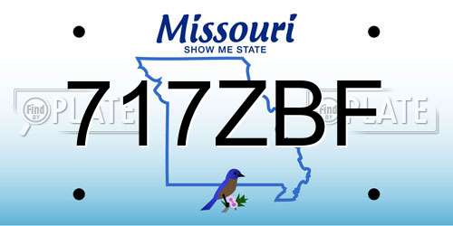 717ZBF Missouri License Plate