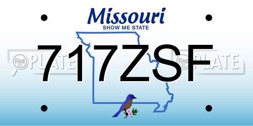 717ZSF Missouri License Plate
