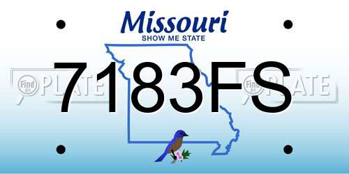 7183FS Missouri License Plate