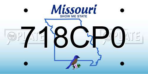 718CP0 Missouri License Plate