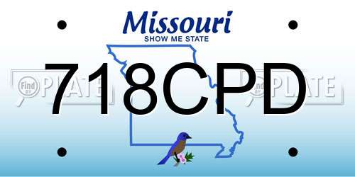 718CPD Missouri License Plate