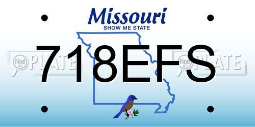718EFS Missouri License Plate