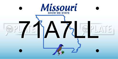 71A7LL Missouri License Plate
