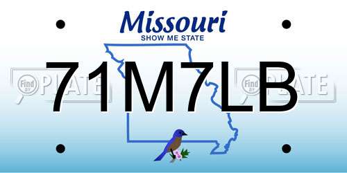 71M7LB Missouri License Plate