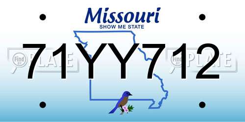 71YY712 Missouri License Plate