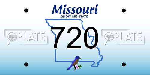 720 Missouri License Plate